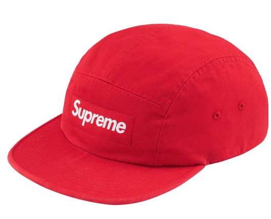 Supreme Washed Chino Twill Camp Cap Red FW23