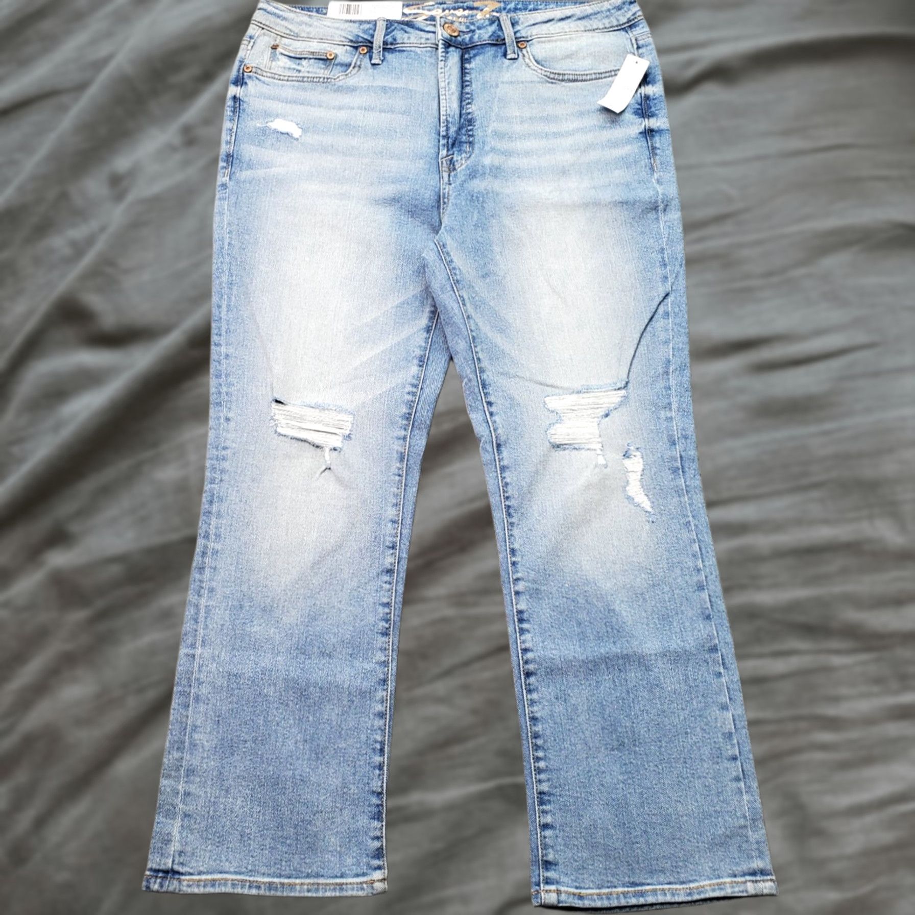 Vintage Seven7 Straight Jeans Womens 10 Blue Denim Stretch Light Wash High Rise Outdoor Jeans Size 32" / US 10 / IT 46 - 1 Thumbnail