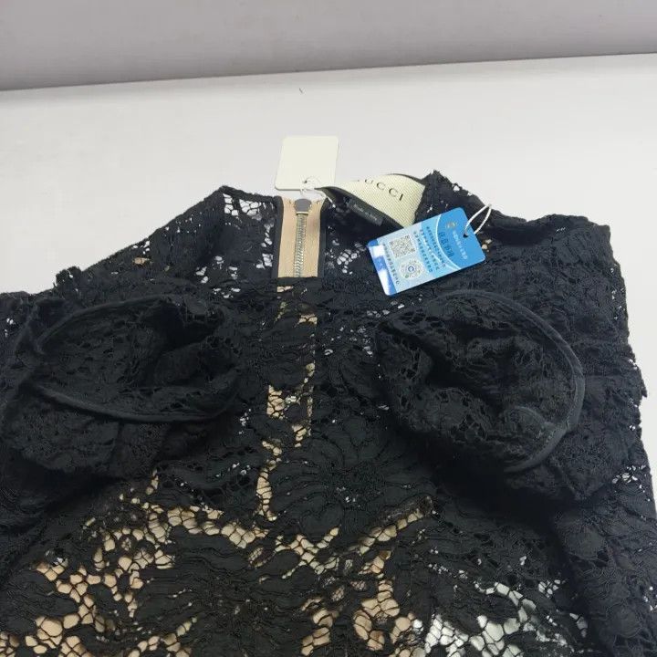 Gucci Gucci Gucci Black Lace Short Sleeve Dress -2506 Size US 38 / EU 54 - 6 Thumbnail