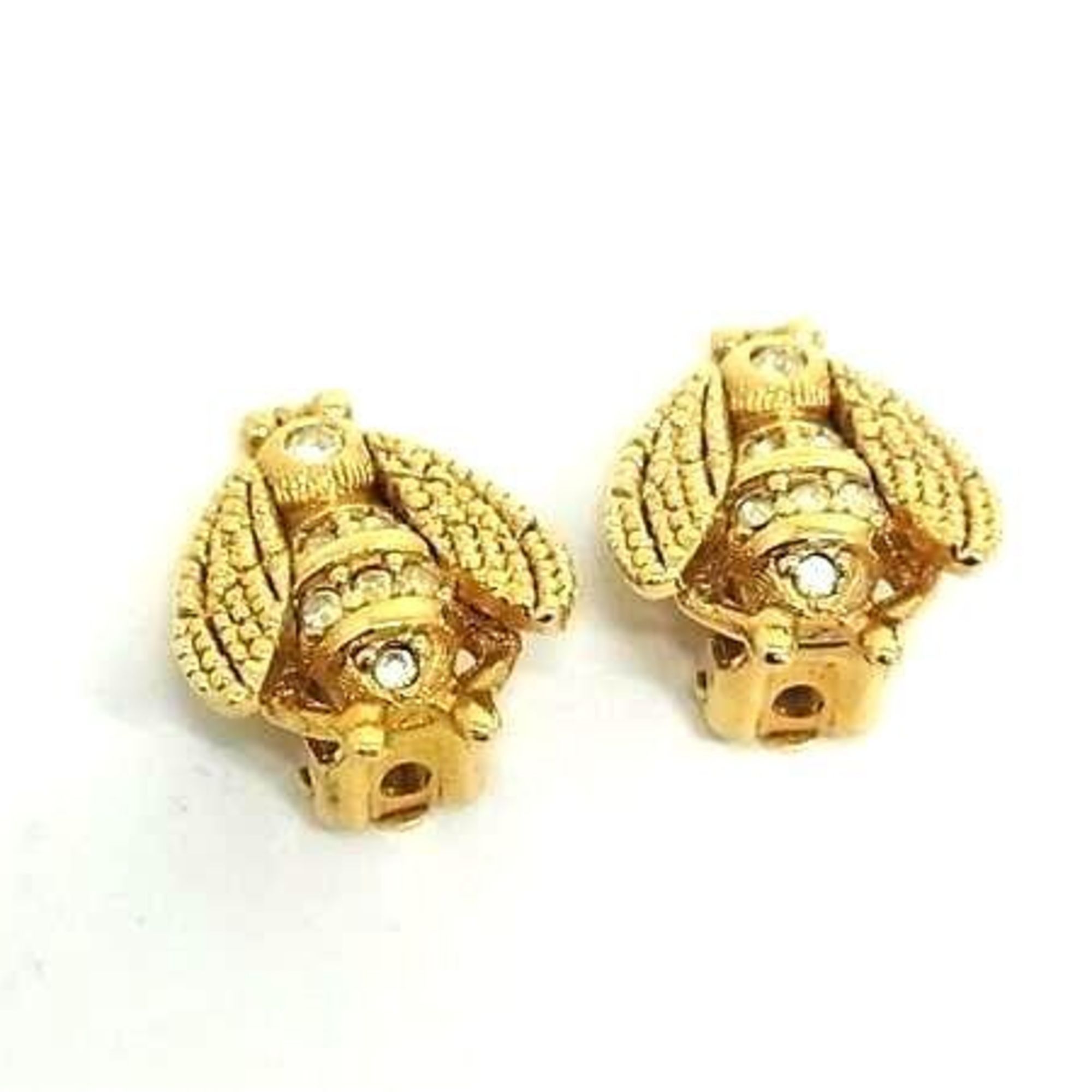 Dior Christian Dior Bee Clip-on Earrings in Gold Metal with Rhinestones for Women Size ONE SIZE - 1 Thumbnail