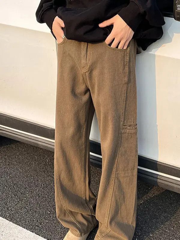 Japanese Brand × Jean Retro loose brown wide leg high street jeans Size US 32 / EU 48 - 4 Thumbnail