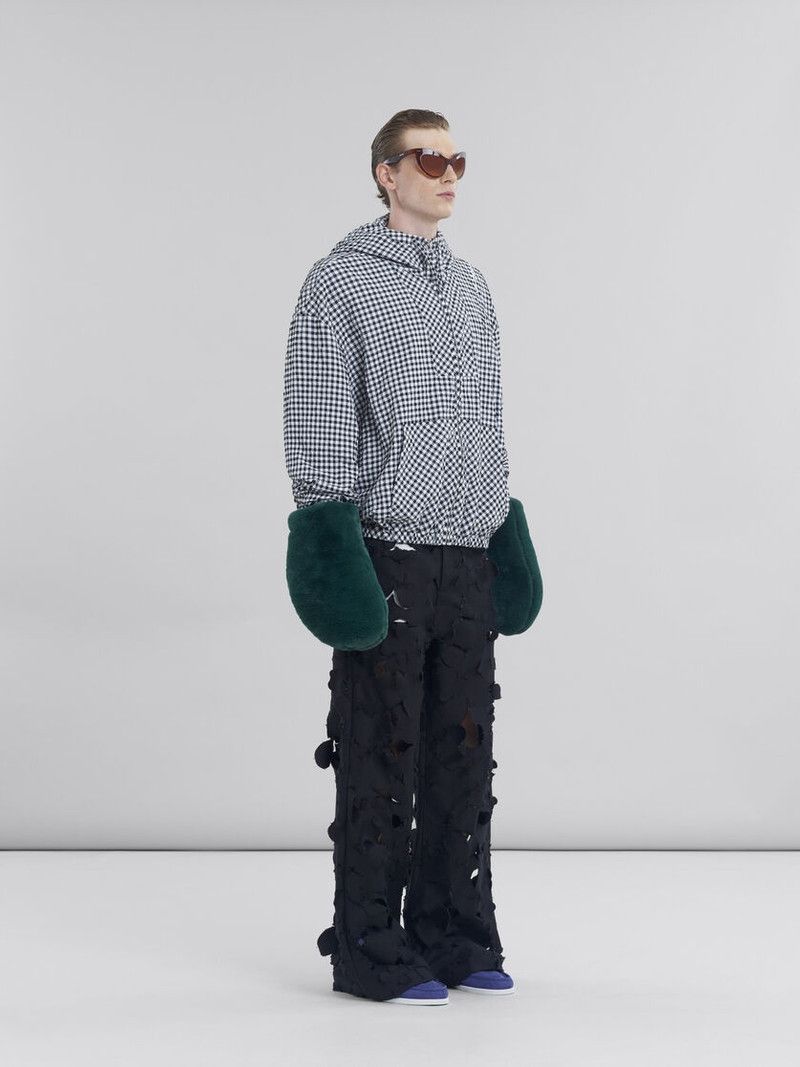 Marni o1f1d3z0326 Checked Seersucker Hooded Jacket in Multicolor Size US XL / EU 56 / 4 - 5 Thumbnail