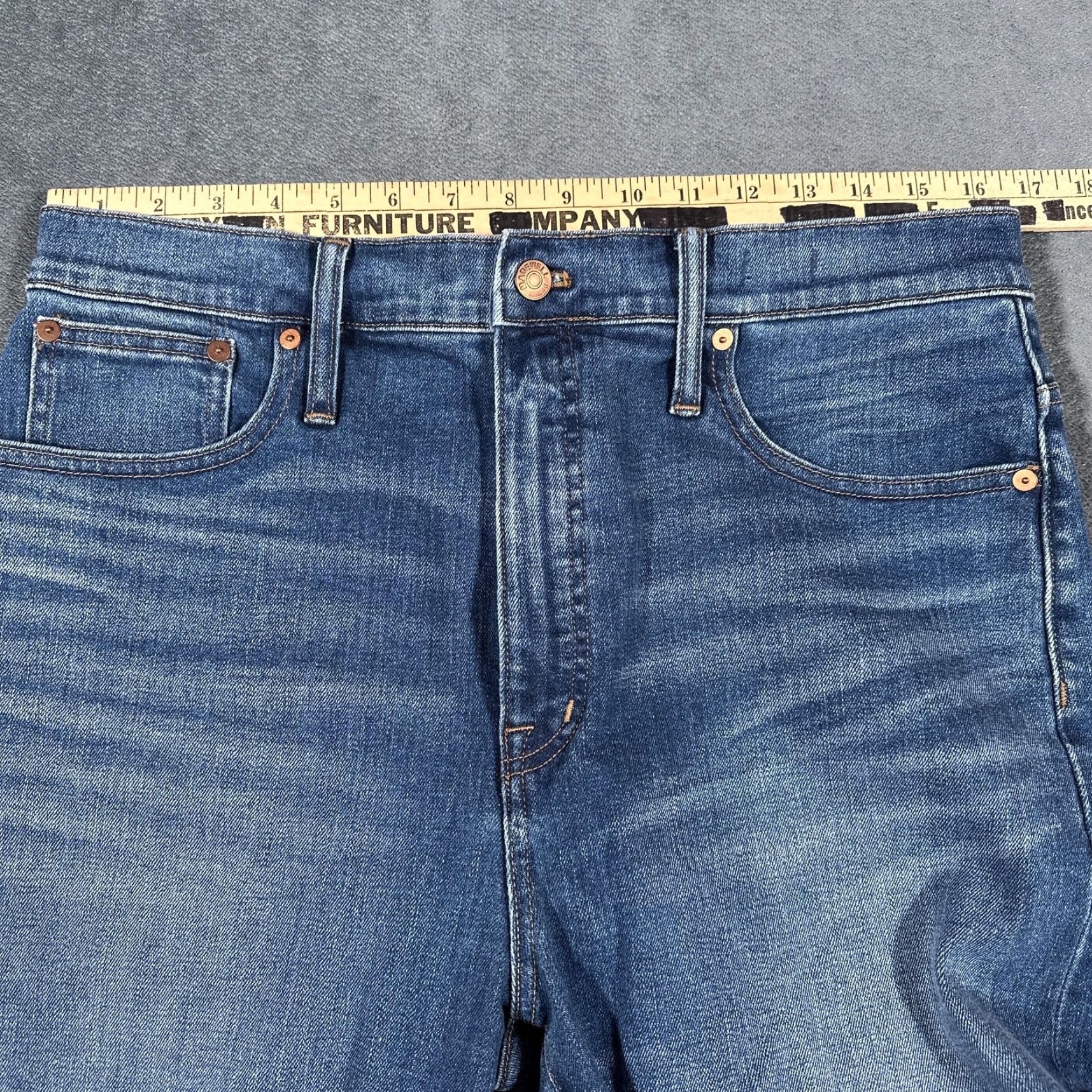 Madewell Madewell Jeans Womens 31 Blue Cropped Classic Straight Magic Pockets Selvedge Denim Size 24" / US 00 / IT 34 - 6 Thumbnail