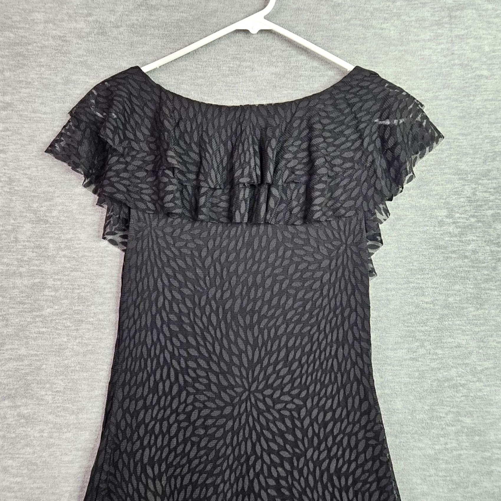 Layer 8 Julienne W USA Made Women's Y2K Black Boho Ruffle Tiered Layer Dress S Size S / US 4 / IT 40 - 4 Thumbnail