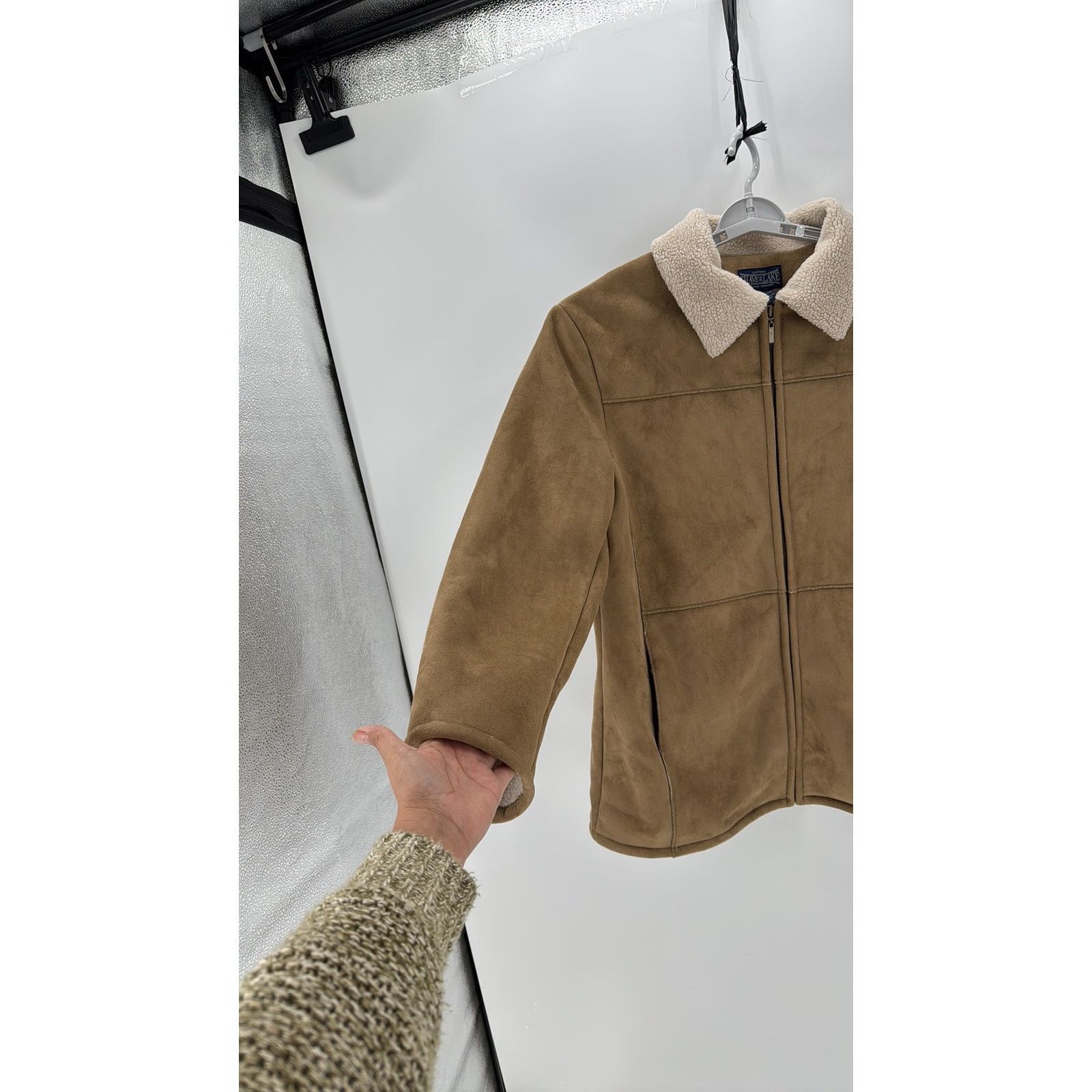 Shaver Lake Shaver Lake Faux Suede Sherpa Lined Jacket size xl Tan Size XL / US 12-14 / IT 48-50 - 6 Thumbnail