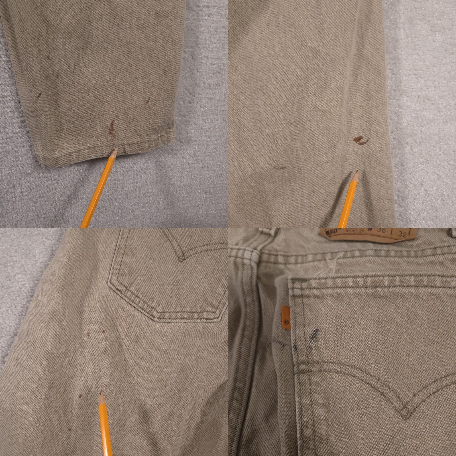 Levi's VINTAGE Levi's 550 Jeans Mens 36x32 Beige Relaxed Fit Tapered Leg Made in USA Distressed 90s Size US 36 / EU 52 - 11 Thumbnail