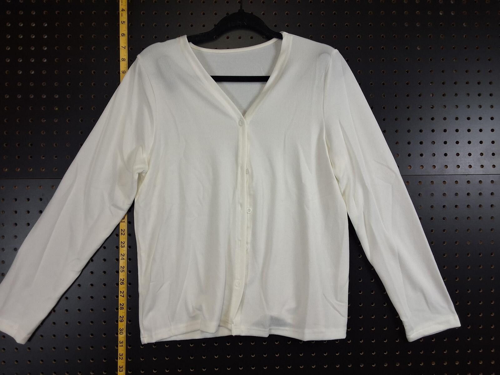 Genetic Manipulation Shinichiro Kuriya Classic White Button-Up V-Neck Cardigan Sweater - XL Size XL / US 12-14 / IT 48-50 - 1 Thumbnail