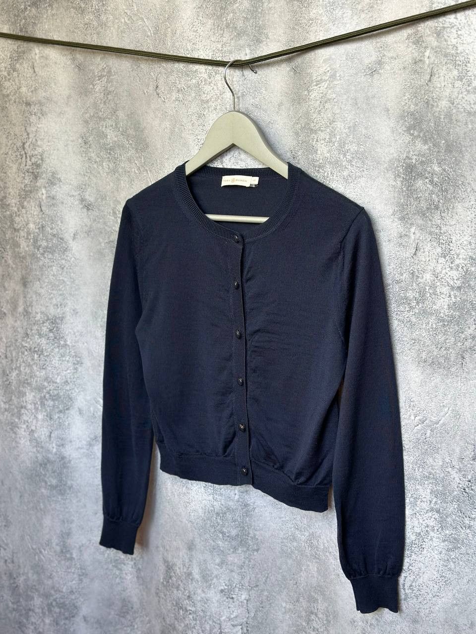 Tory Burch RRP $500 Tory Burch Merino Wool Cardigan Navy Blue Sweater Size L / US 10 / IT 46 - 1 Thumbnail