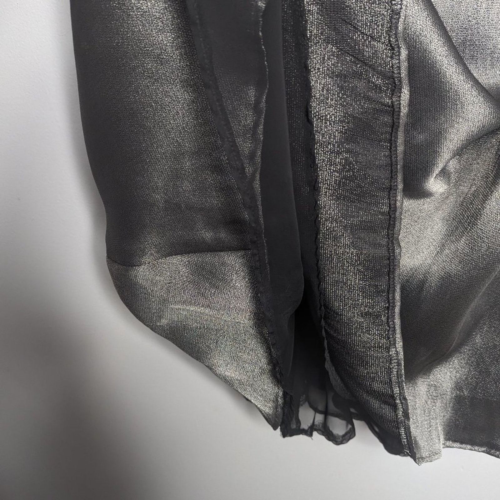 Vintage Carmen Marc Valvo Vintage 90's Silver Shimmery Pleated Skirt Size 26" / US 2 / IT 38 - 8 Thumbnail