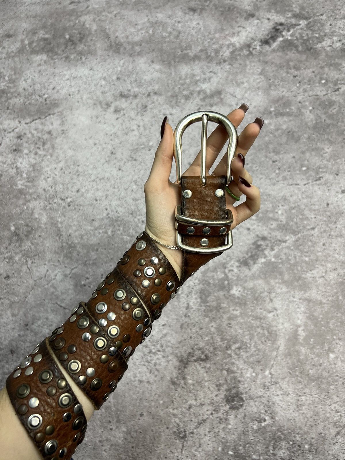 Hysteric Glamour Vintage Belts Y2K Rhinestones Punk leather belt 