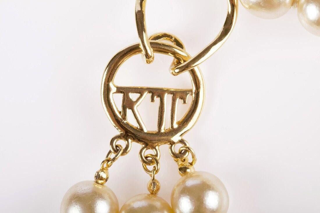 Designer KJL Triple Strand Simulated White Pearl Necklace Size ONE SIZE - 5 Thumbnail