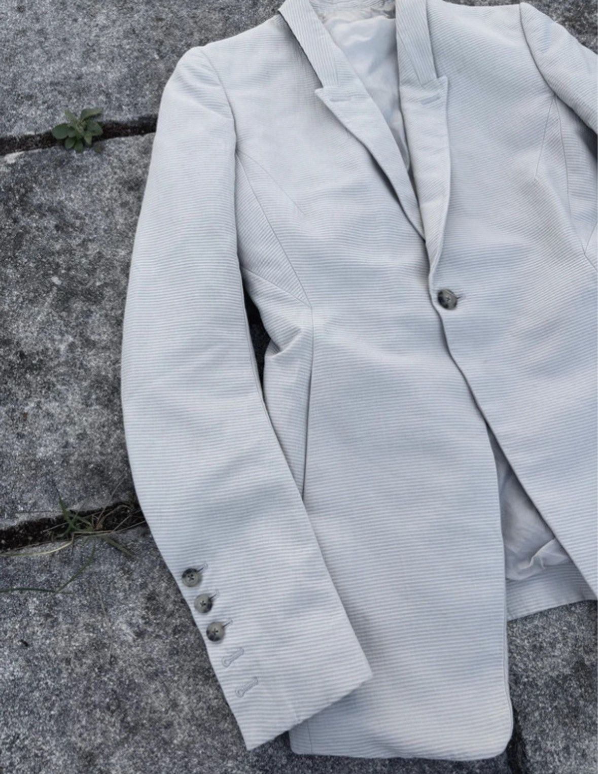 Rick Owens Rick Owens SS19 silk striped blazer Size 46R - 2 Thumbnail