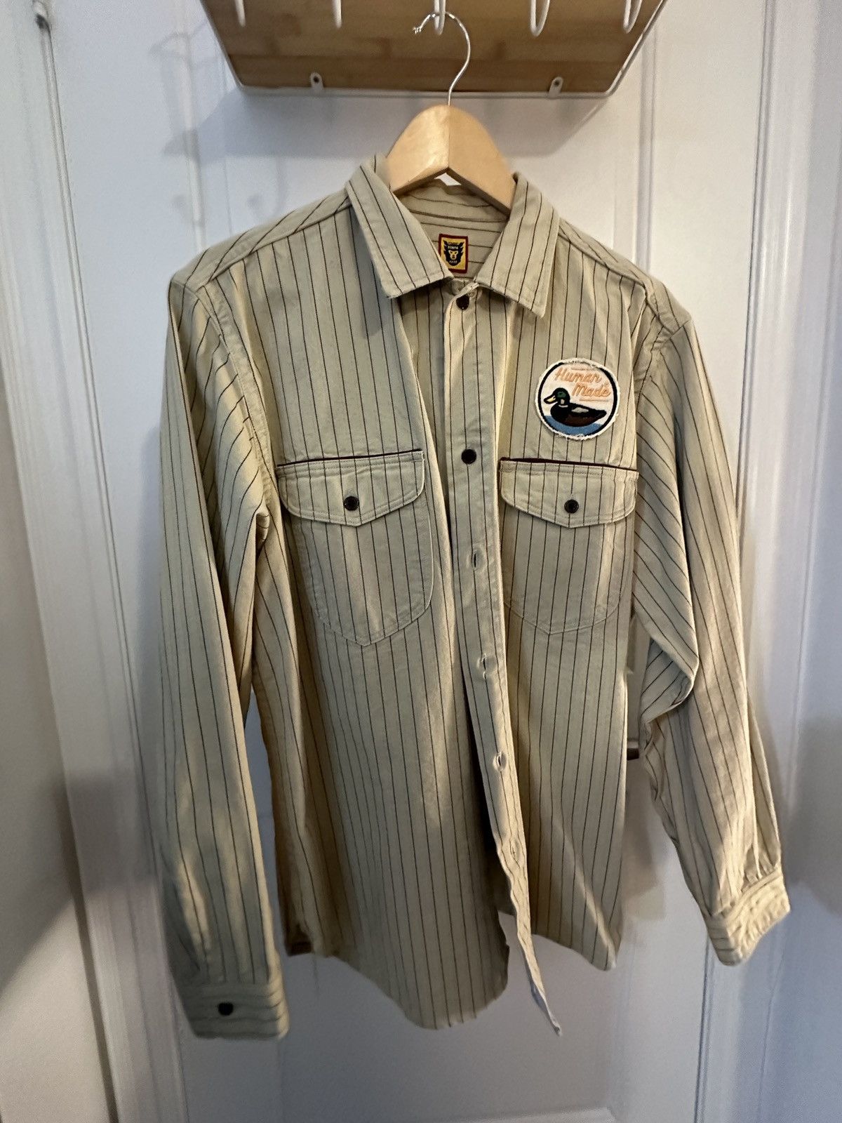 image of Human Made Button Up Shirt in Beige, Men's (Size XL)
