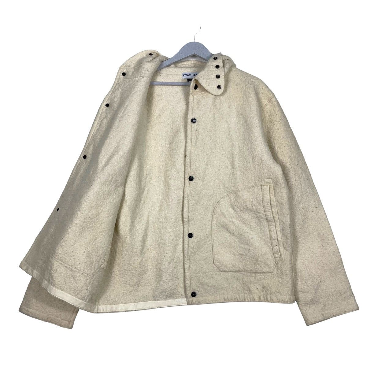 Massimo Osti × Stone Island 💥AW2003 STONE ISLAND SHERPA BUTTON JACKET Size US L / EU 52-54 / 3 - 9 Thumbnail