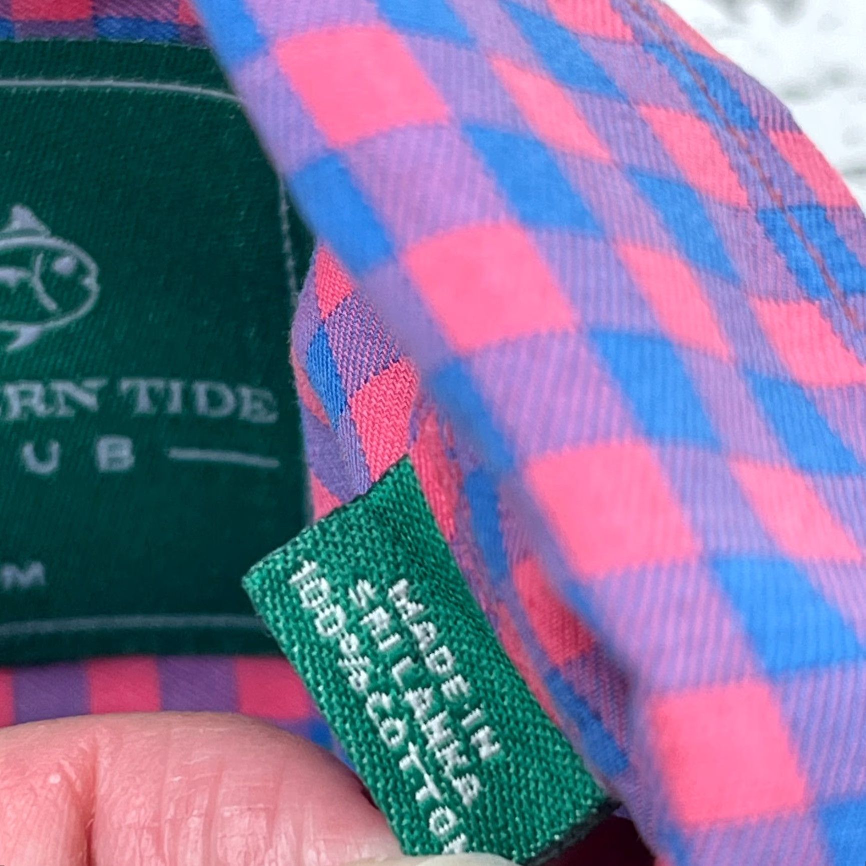 Southern Tide Southern Tide Shirt Men Medium Pink Blue Button Up Gingham Check Performance Size US M / EU 48-50 / 2 - 7 Thumbnail