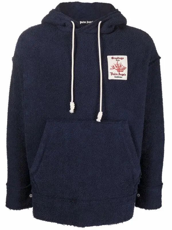 Palm Angels o1gr1nt0425 Coral Terry Hoodie in Navy Size US M / EU 48-50 / 2 - 1 Preview