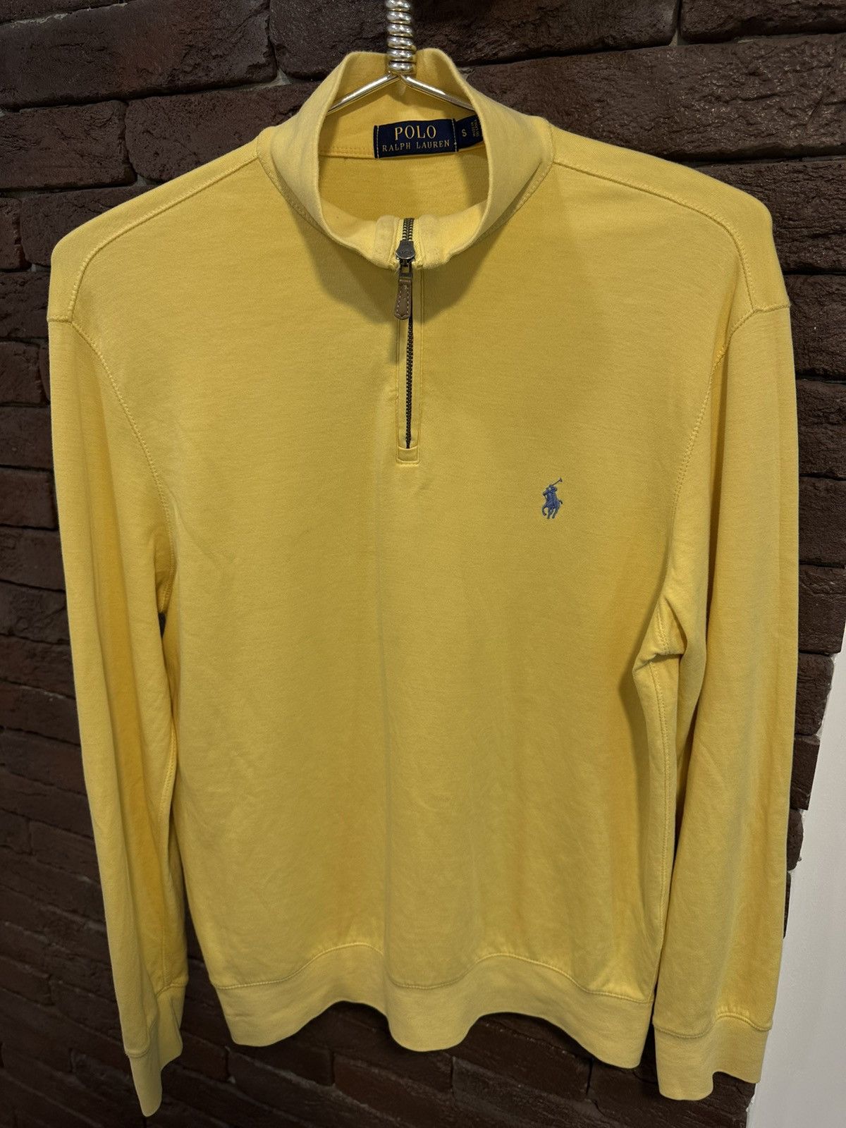 Pre-owned Polo Ralph Lauren T 1/4 Zip Sweatshirt Light Y2k Style In Yellow
