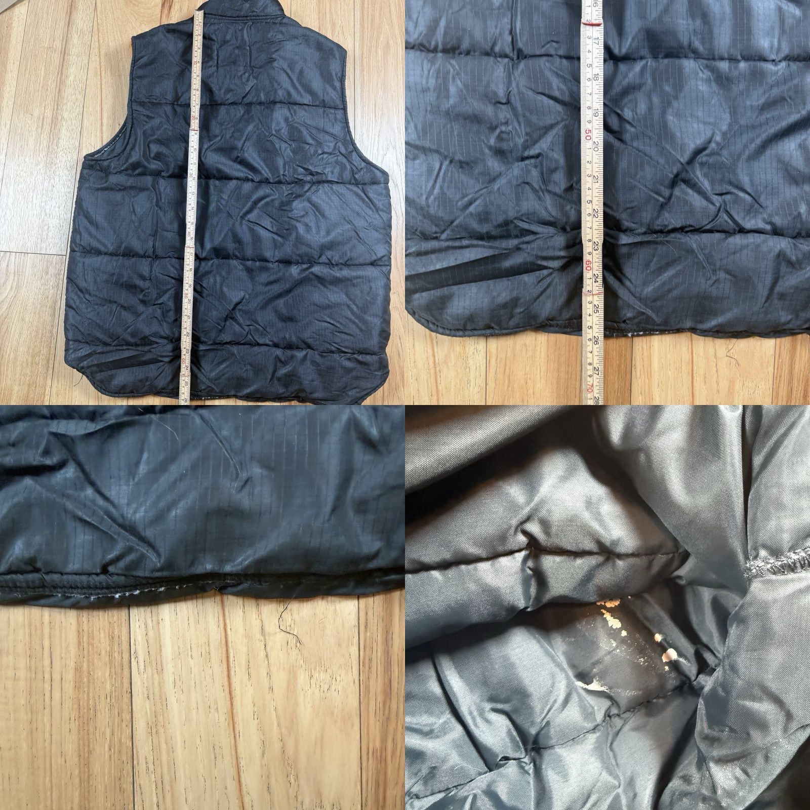 CLOSED VTG Bombardier Puffer Vest Mens Large Black Button Close Orange Stripe USA Made Vest Mens Large Black USA Striped Nylon Puffer Jacket Size US L / EU 52-54 / 3 - 8 Thumbnail