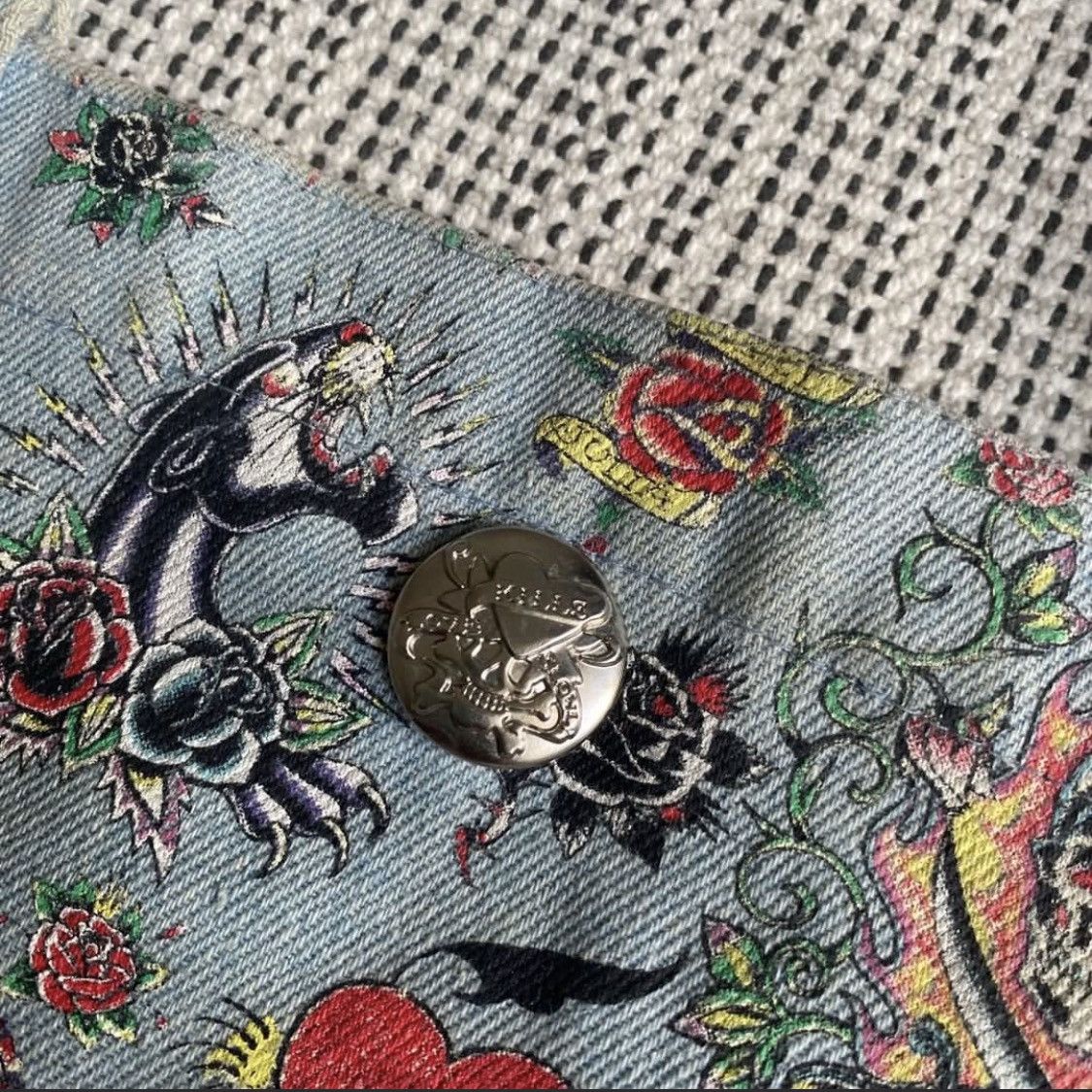 Ed Hardy Tote Bag Ed Hardy Fullprint Tatoo Denim Size ONE SIZE - 6 Thumbnail