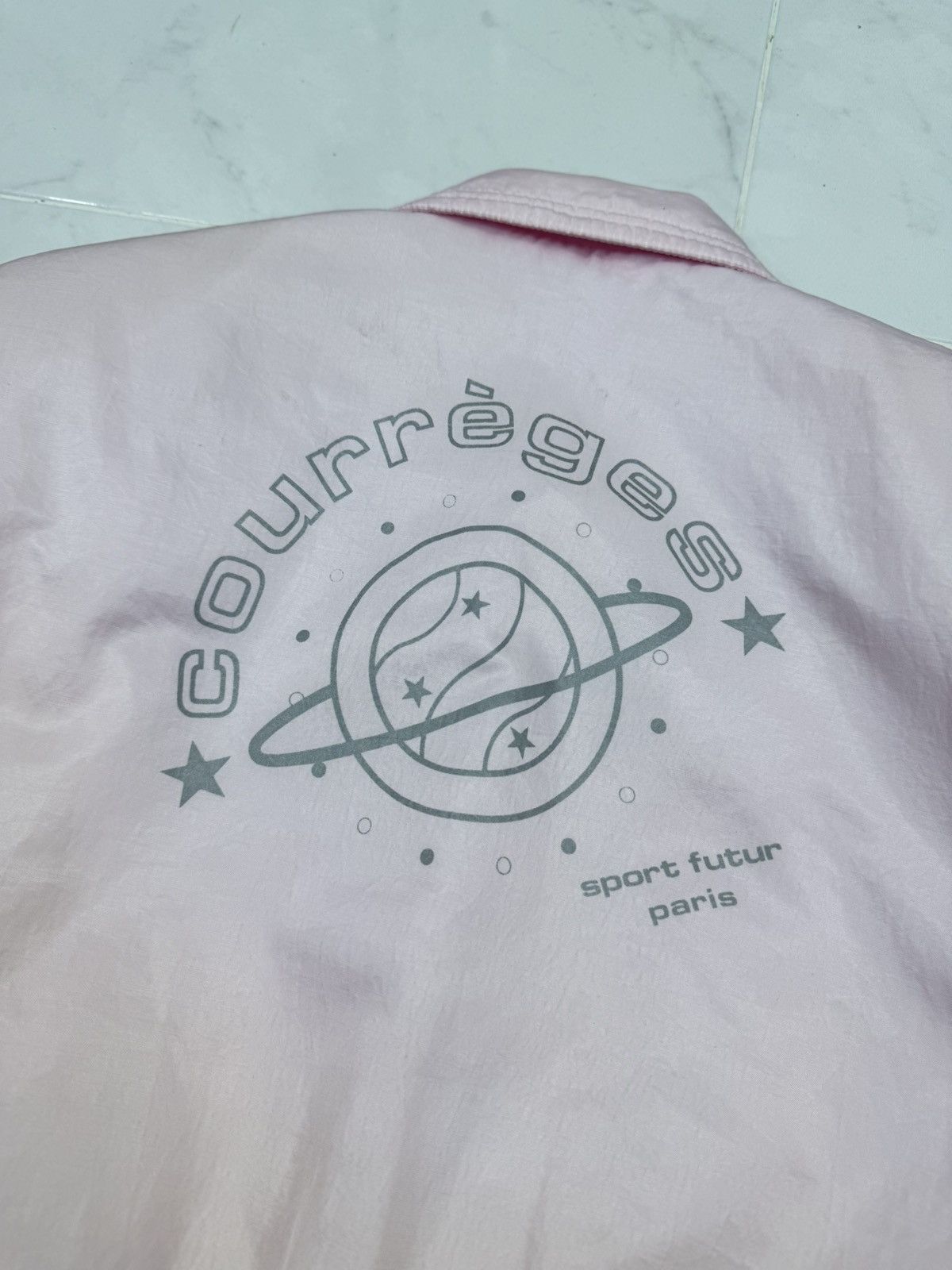 Courreges Vintage 80s COURREGES Sport Futur Biglogo Bomber Jacket Size L / US 10 / IT 46 - 2 Thumbnail