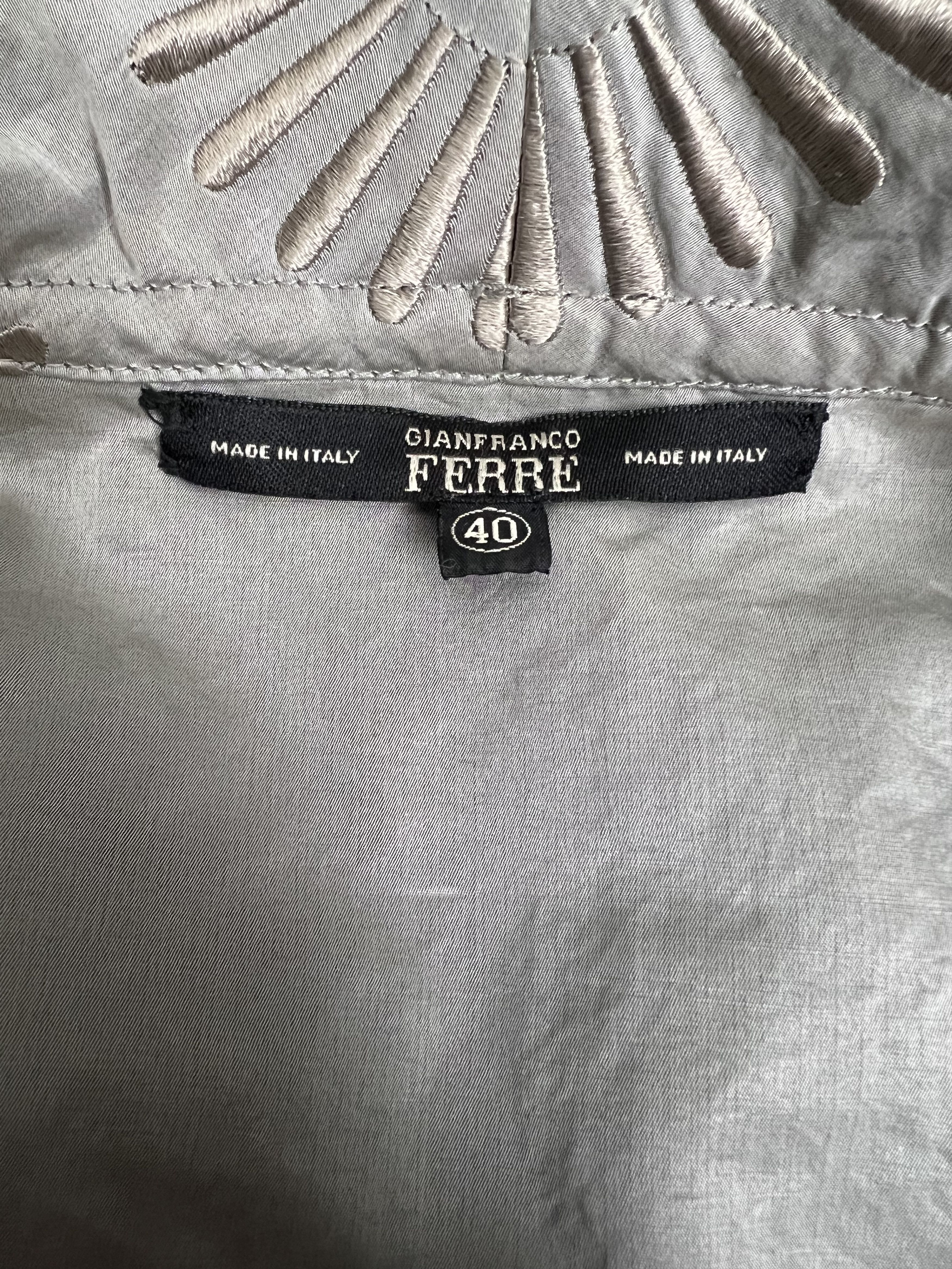 Gianfranco Ferre SS2004 Sun Pattern Silver Jacket Size M / US 6-8 / IT 42-44 - 7 Thumbnail