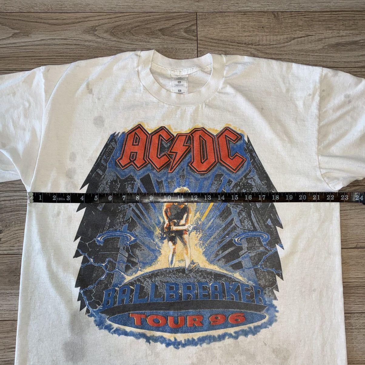 Fruit Of The Loom AC/DC Ballbreaker Tour 96 tee shirt stained Size US XL / EU 56 / 4 - 6 Thumbnail