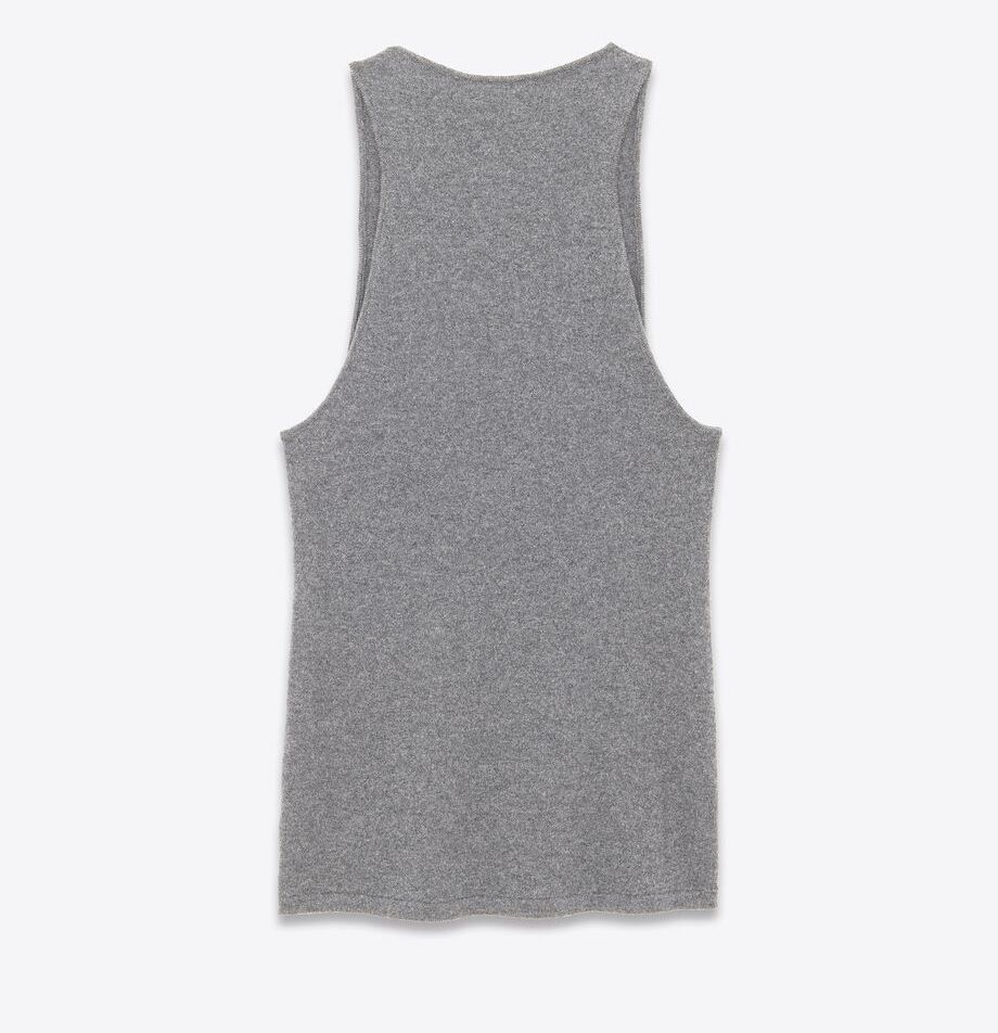 Saint Laurent Paris o1s1wg110825 765445 Tank Top in Cashmere in Grey Size US S / EU 44-46 / 1 - 2 Thumbnail