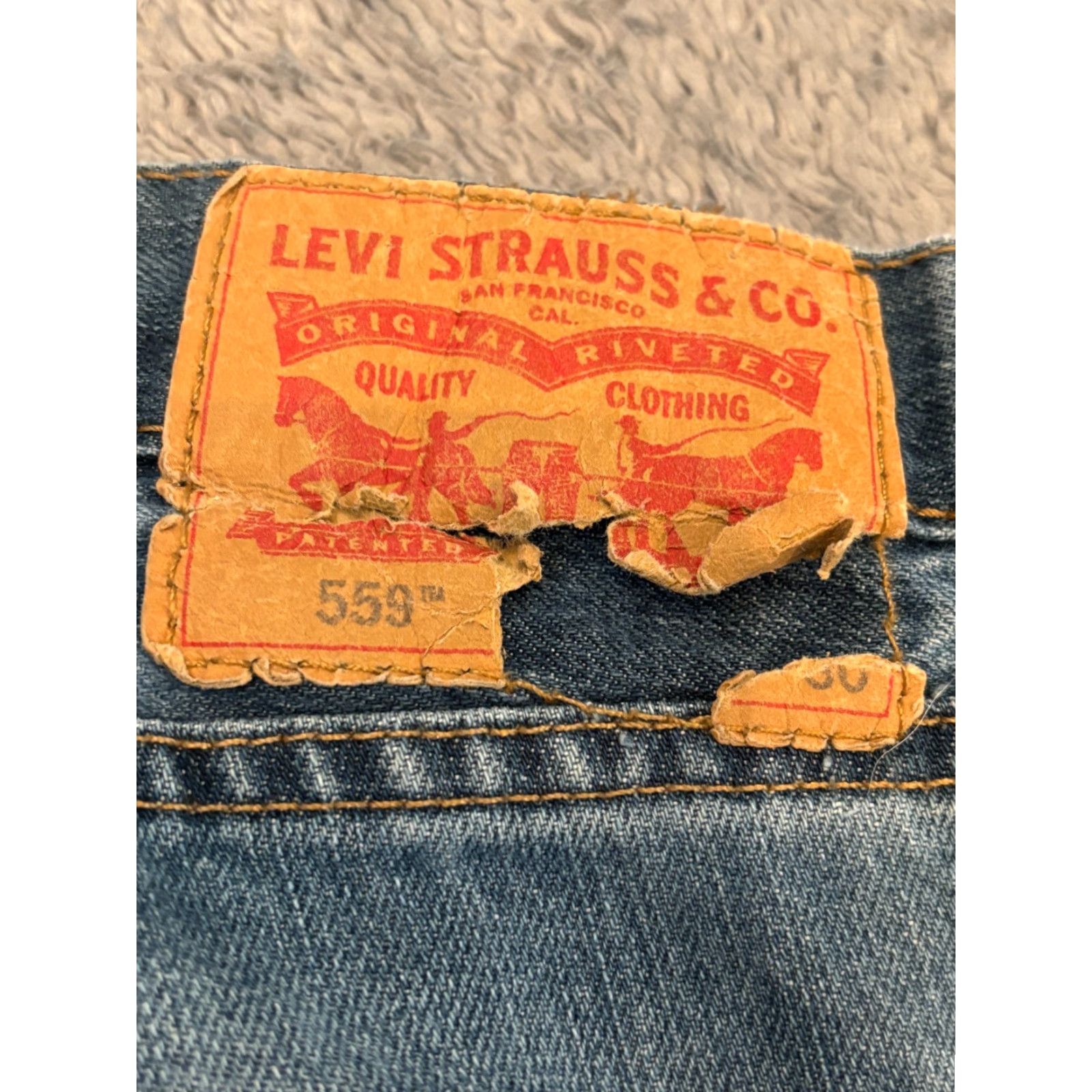 Levi's Levi's 559 Jeans Mens 40x30 Relaxed Straight Blue Denim Medium Wash Skater Jeans Mens Regular Large Belt Loops 5-Pocket Denim Size US 40 / EU 56 - 6 Thumbnail