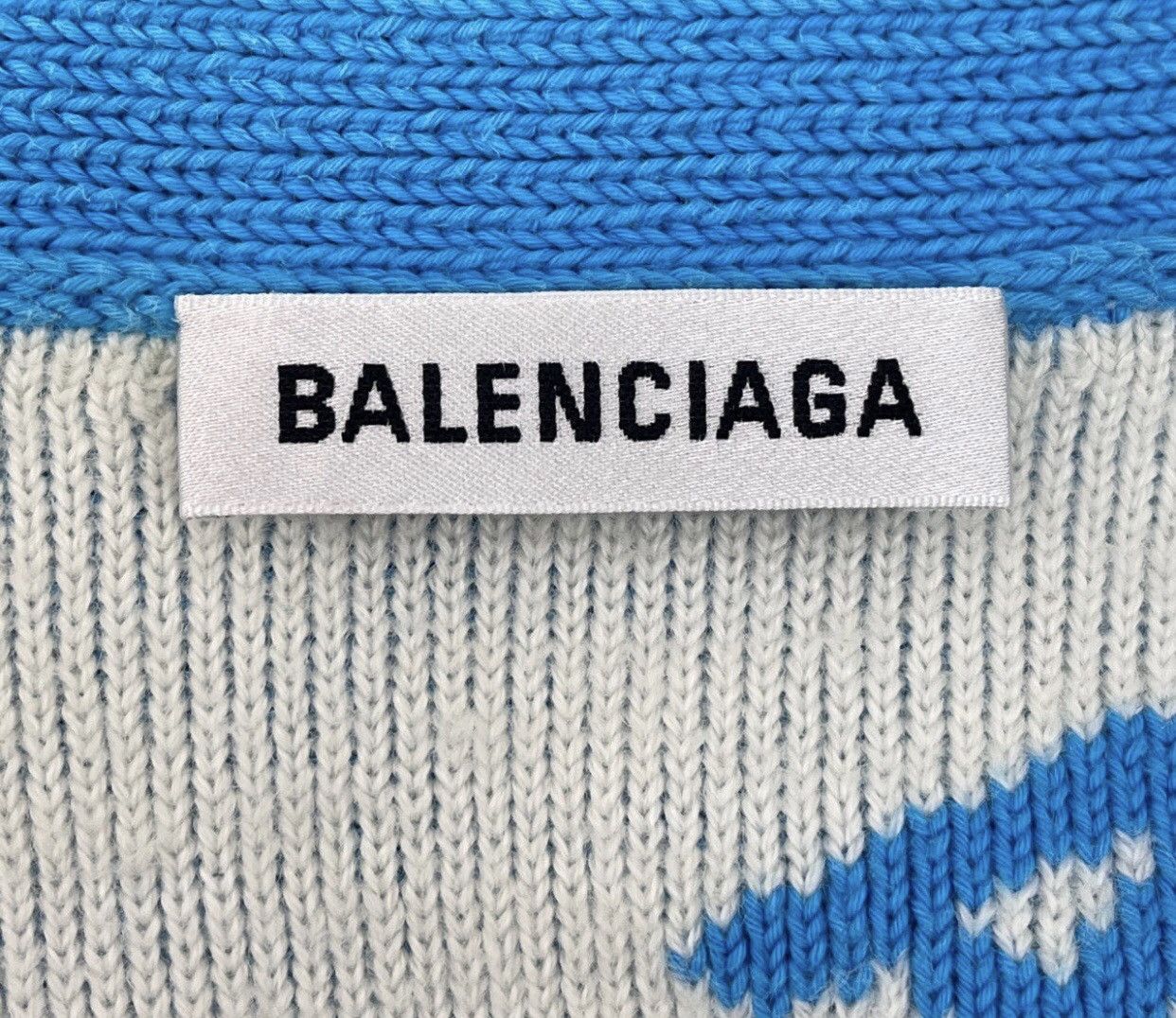 Balenciaga Balenciaga sky blue full classic logo knitted cardigan shirt Size US XS / EU 42 / 0 - 5 Thumbnail