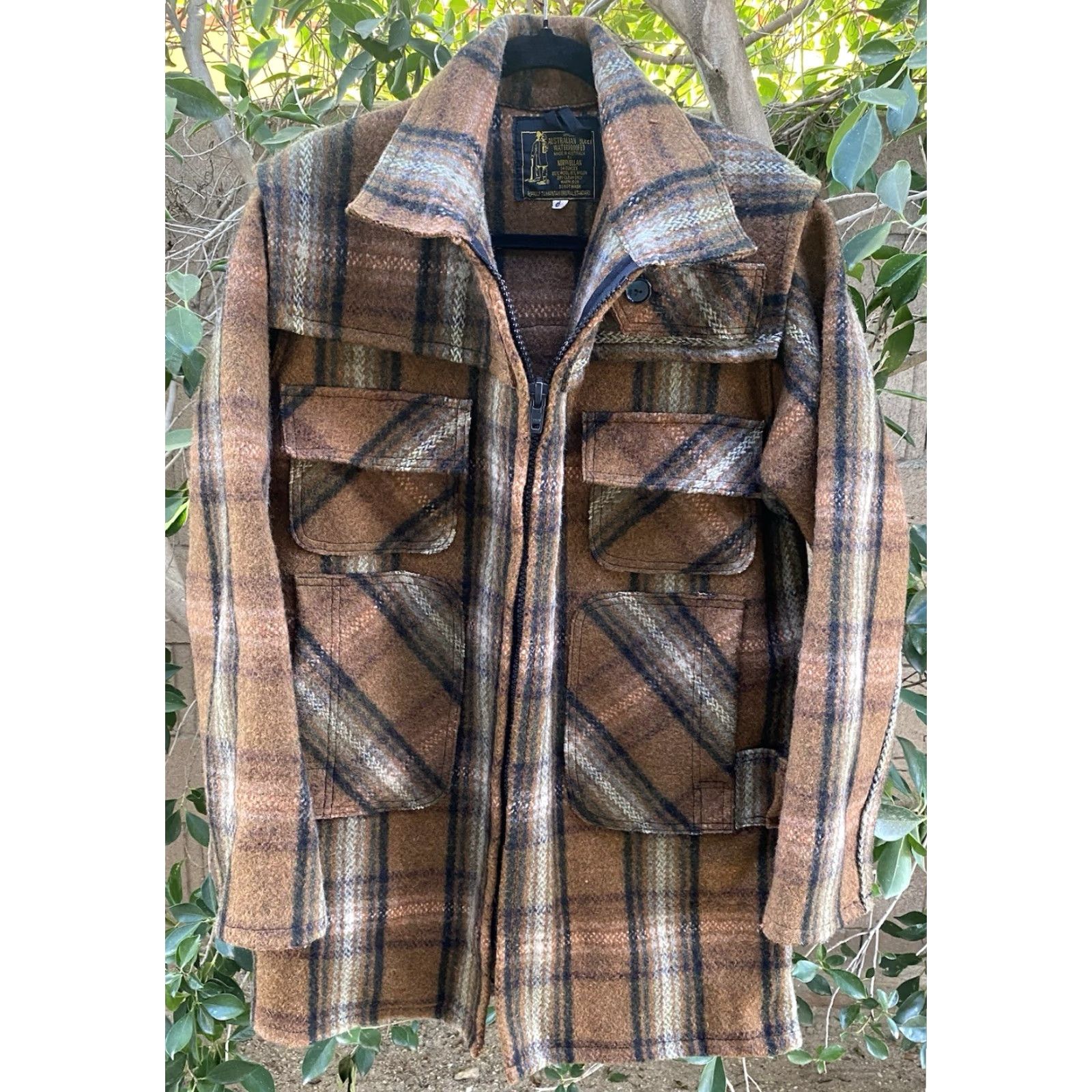 Vintage VINTAGE Norwellan Australian Bluey Wool Waterproof Jacket Plaid Bush Coat Work Size US M / EU 48-50 / 2 - 3 Thumbnail