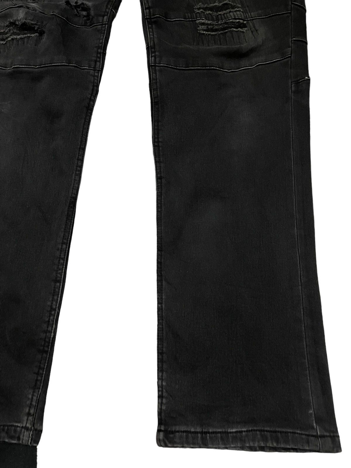 14th Addiction Vintage Norton Motorcycle Distress Style Biker Jeans Size US 36 / EU 52 - 6 Thumbnail