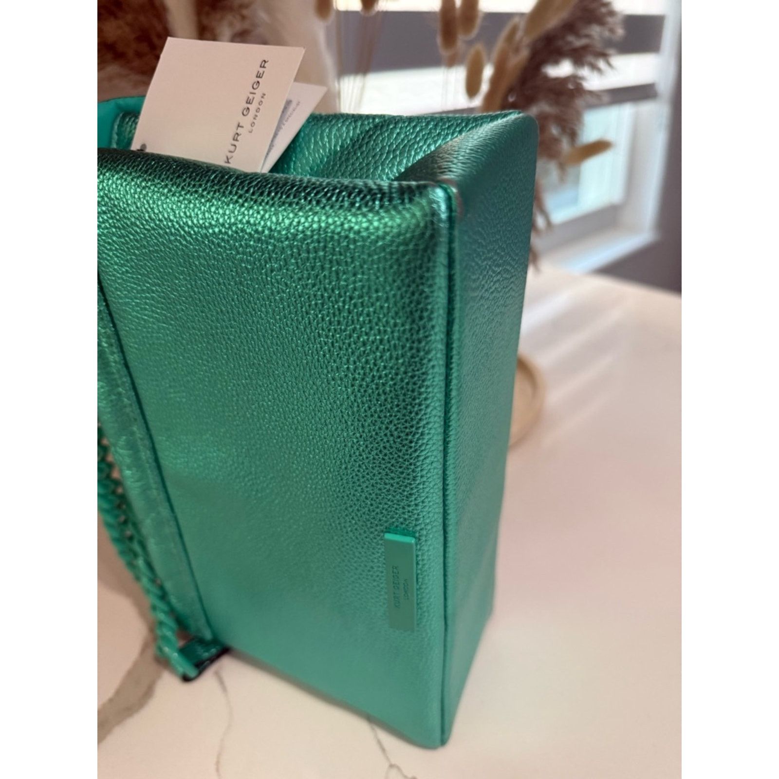 Kurt Geiger Kurt Geiger London Kensington Drench NWT! Metallic Green Size ONE SIZE - 4 Thumbnail