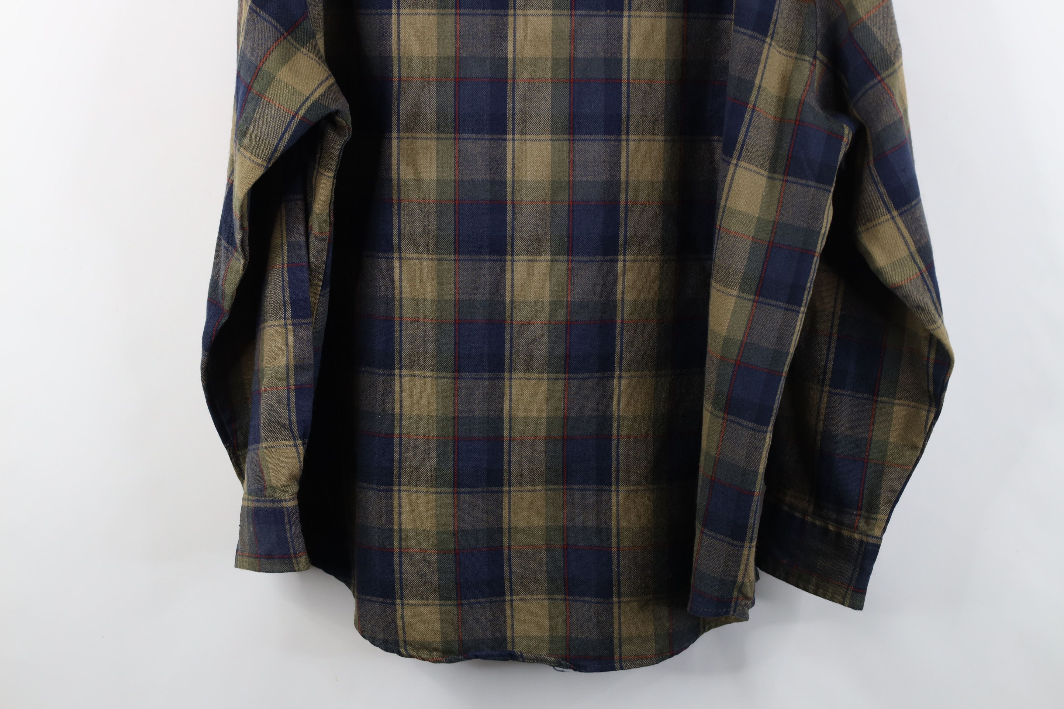 Vintage Vintage 80s 90s Streetwear Knit Collared Button Shirt Plaid Size US XL / EU 56 / 4 - 13 Thumbnail