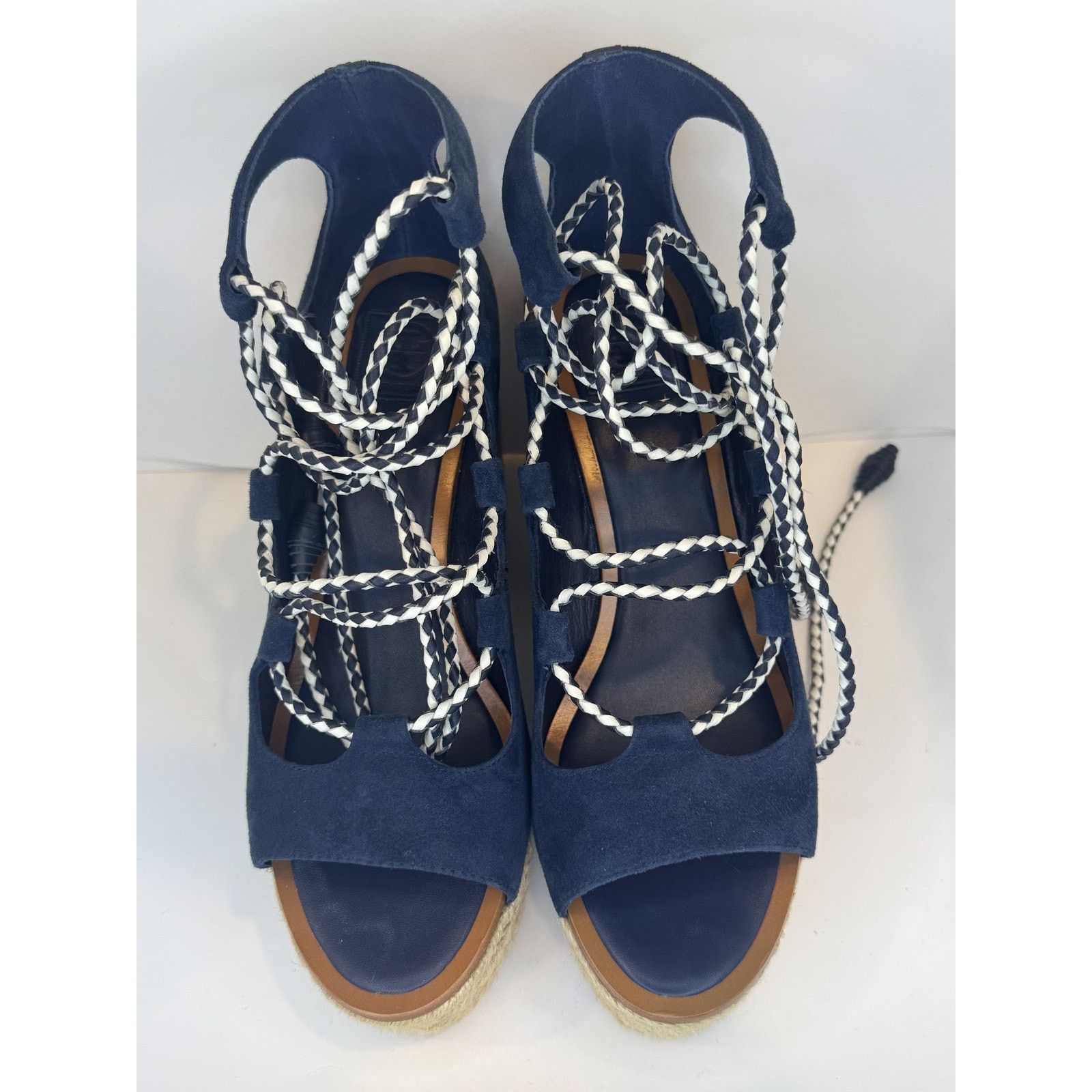 Tory Burch Tory Burch Womens Size 7 Platform Wedge Lace Up Sandals Size US 5 / IT 35 - 3 Thumbnail