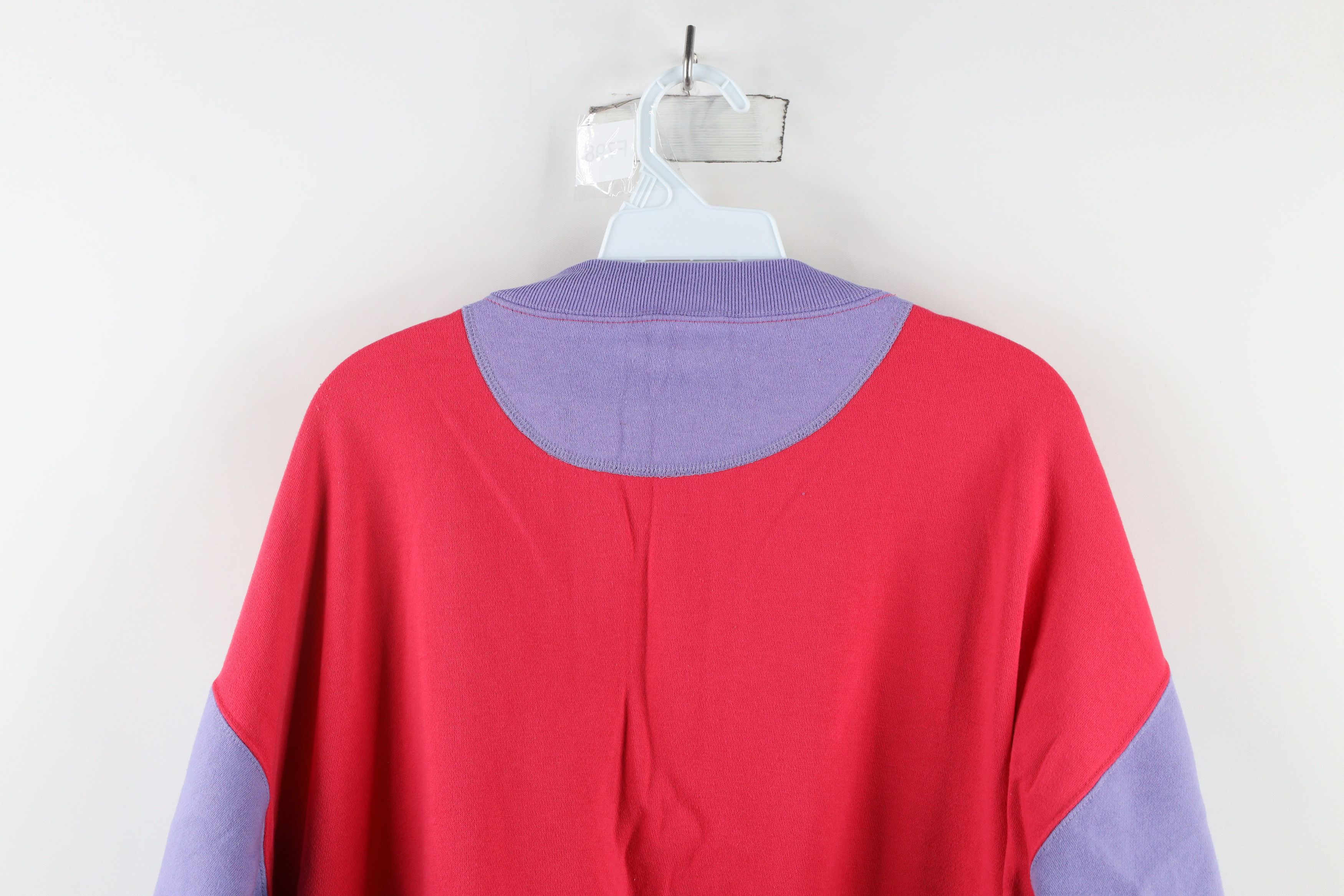 Converse × Vintage Vintage 80s 90s Converse Block Crewneck Sweatshirt Pink Size XL / US 12-14 / IT 48-50 - 8 Thumbnail