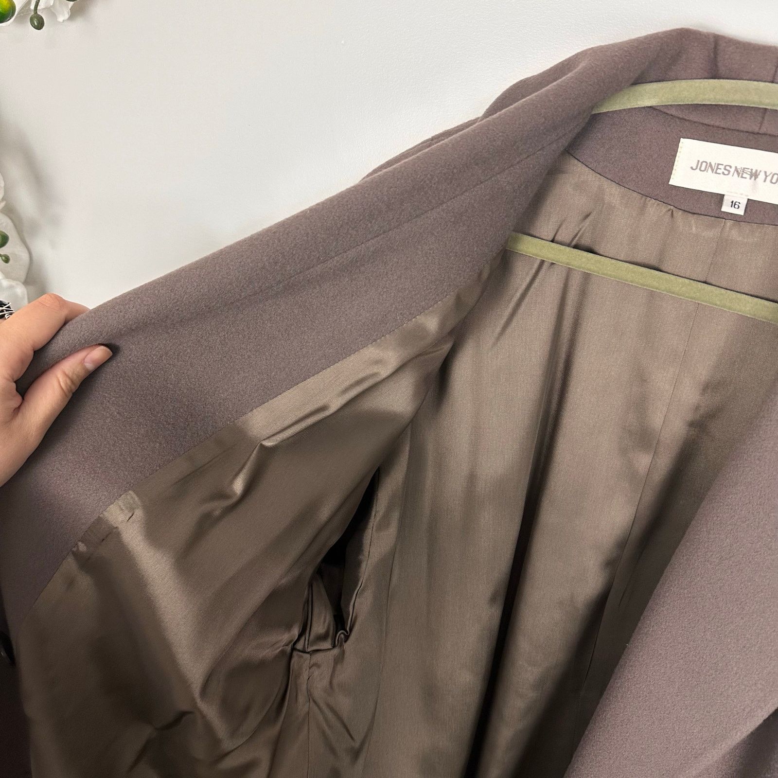Jones New York Jones NY Union 100% Wool Double Breasted Trench Coat Sz 16 Size XXL / US 16-18 / IT 52-54 - 15 Thumbnail