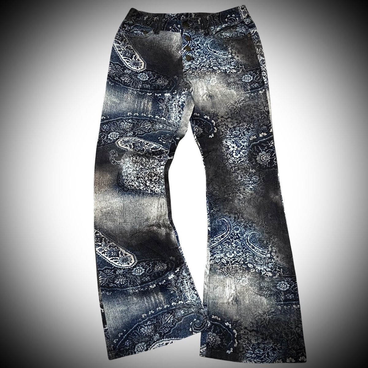 Tornado Mart 00’s Archive Tornado Mart Floral Flared Pants Size US 28 / EU 44 - 1 Thumbnail