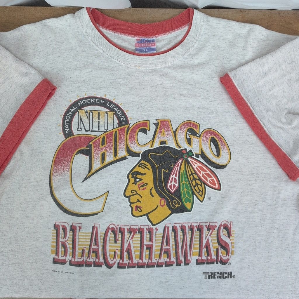NHL × Trench USA 1992 Trench Chicago Blackhawks NHL Faux Layered T-Shirt XL Size US XL / EU 56 / 4 - 1 Thumbnail