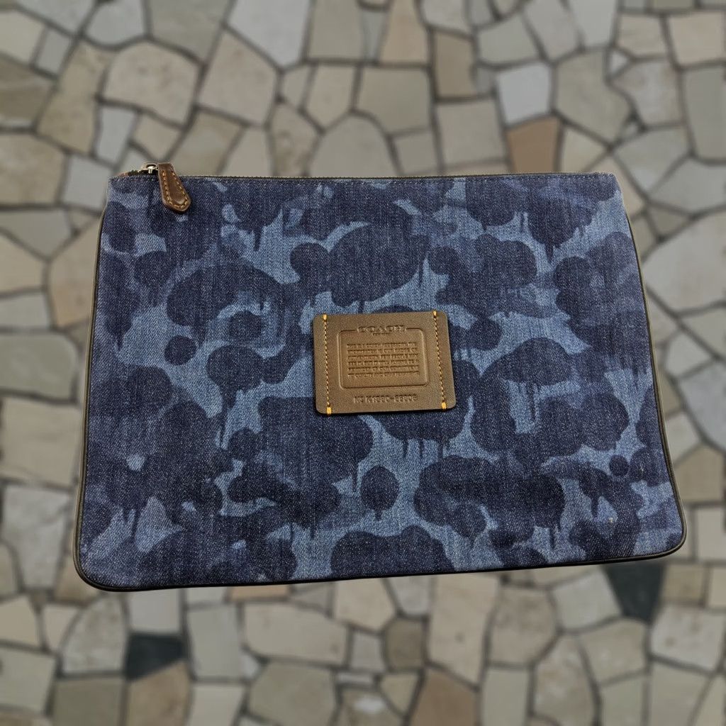 Coach Coach Denim Clutch Case Wallet Bag Women Blue 12x8.5 Denim Multipurpose NWT Size ONE SIZE - 1 Thumbnail