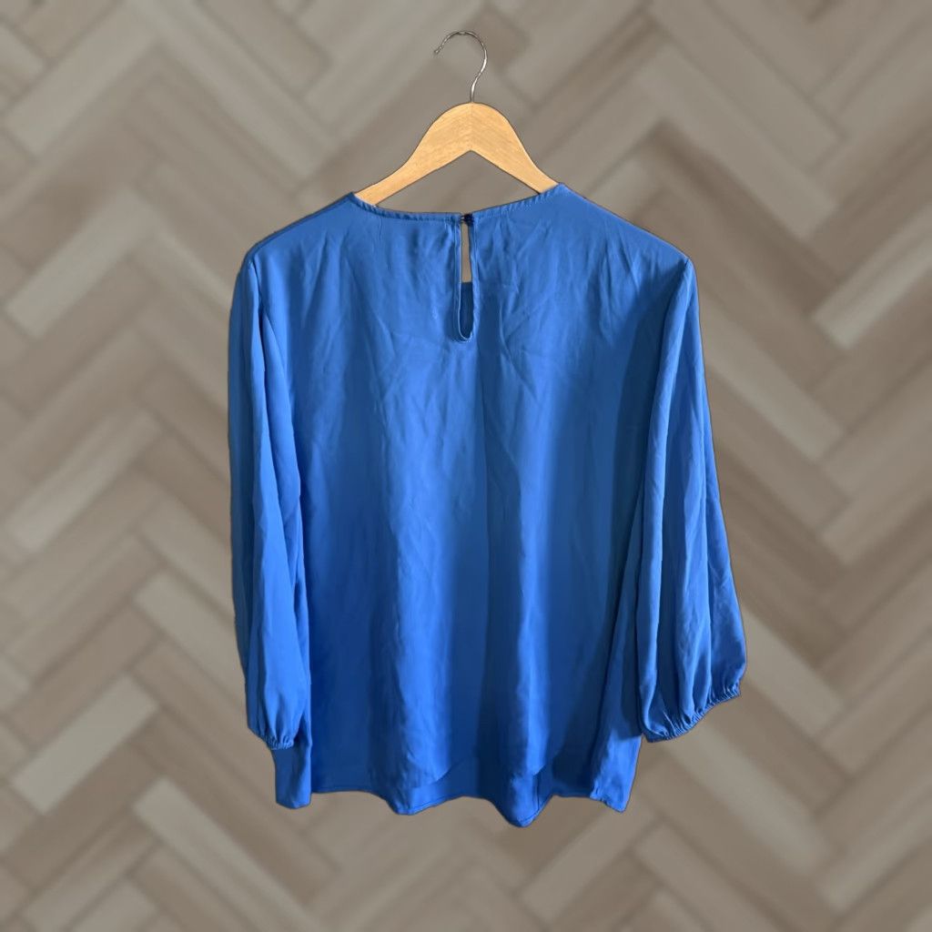 Vintage VINTAGE New York & Company Womens Blue Long Sleeve Sheer Blouse NWT Size XL Size XL / US 12-14 / IT 48-50 - 1 Thumbnail