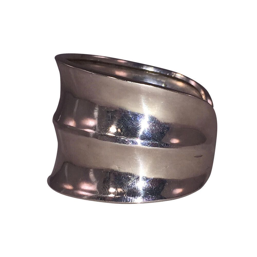 Handmade Women's Mexican Sterling Silver Rippled Cuff Bracelet Size ONE SIZE - 3 Thumbnail
