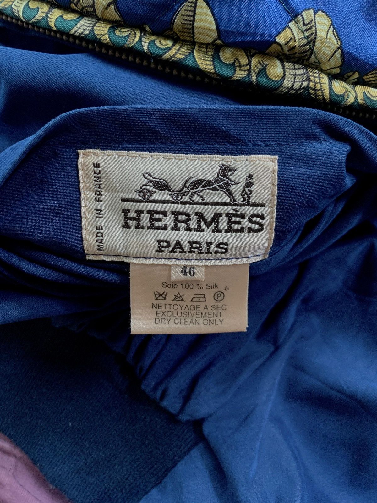 Hermes FREE TAX! 90s Reversible Silk Bomber Jacket Size US S / EU 44-46 / 1 - 12 Thumbnail