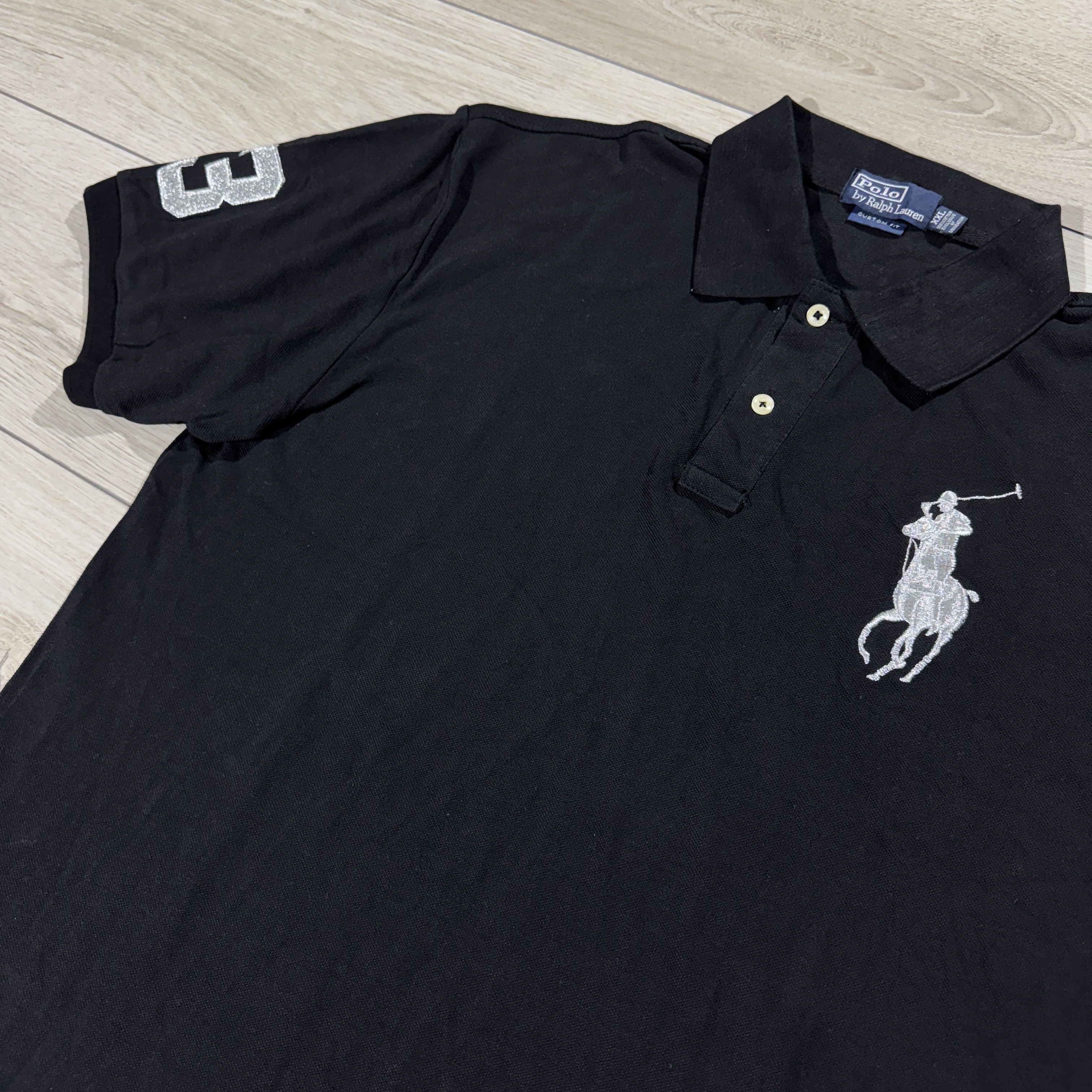Polo Ralph Lauren VINATGE Ralph Lauren Black Polo Shirt Big Pony Size US XL / EU 56 / 4 - 4 Thumbnail