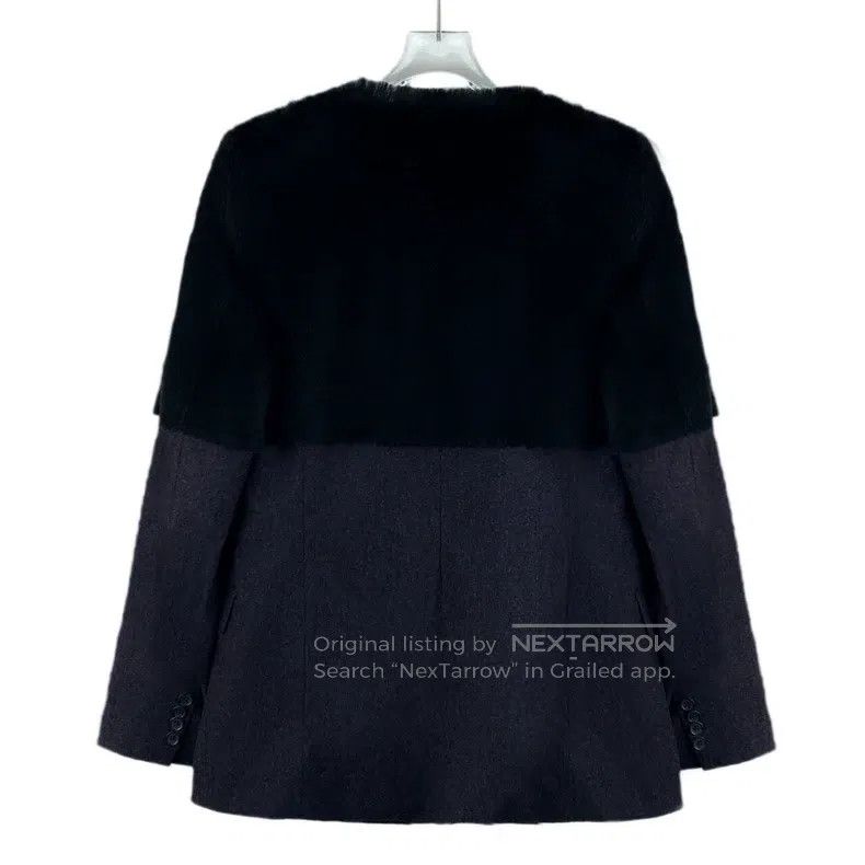 Maison Margiela Maison Margiela Colour block wool long-sleeved mink fur co Size M / US 6-8 / IT 42-44 - 2 Thumbnail