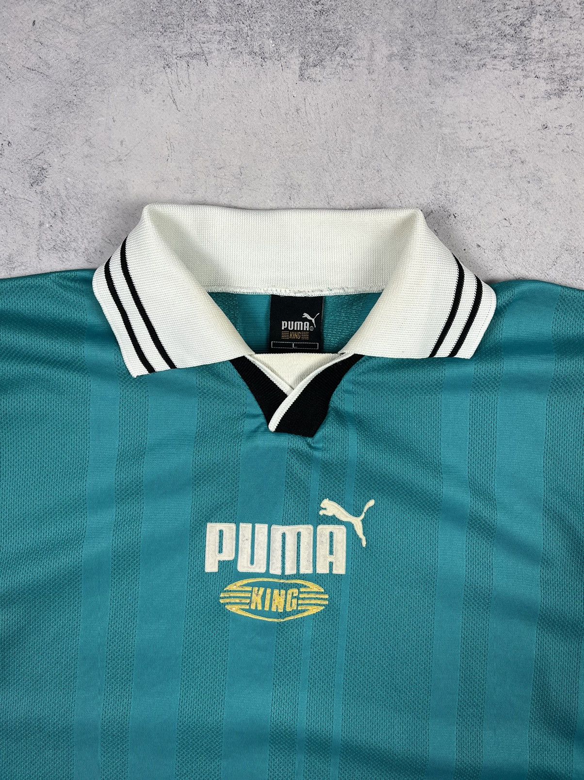 Puma Vintage 90s Puma King Soccer Jersey Polo Shirt Size L Size US L / EU 52-54 / 3 - 3 Thumbnail