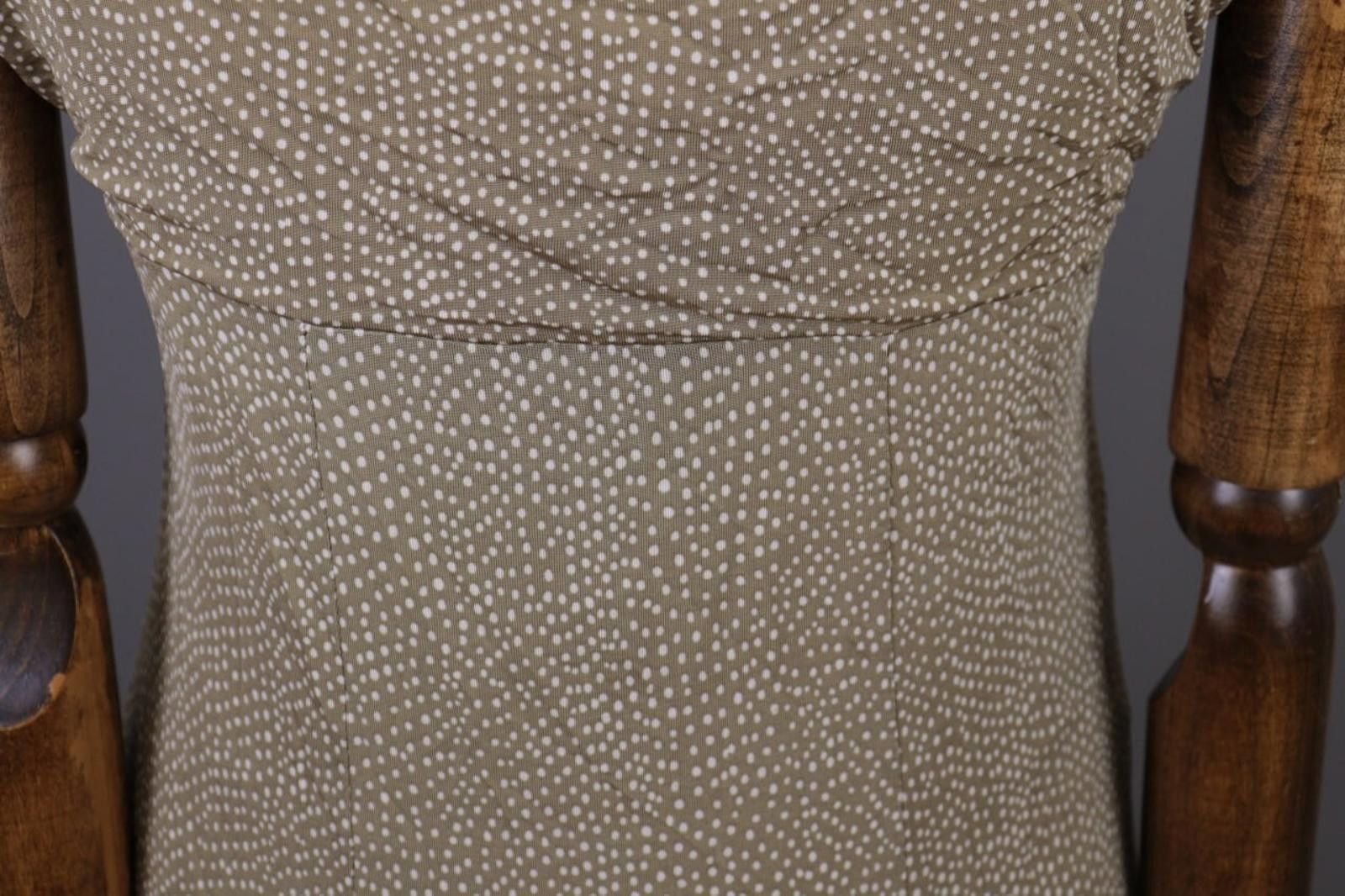 Designer Elisa Cavaletti Beige Dotted Lined Sleeveless Long Dress Size M / US 6-8 / IT 42-44 - 12 Thumbnail