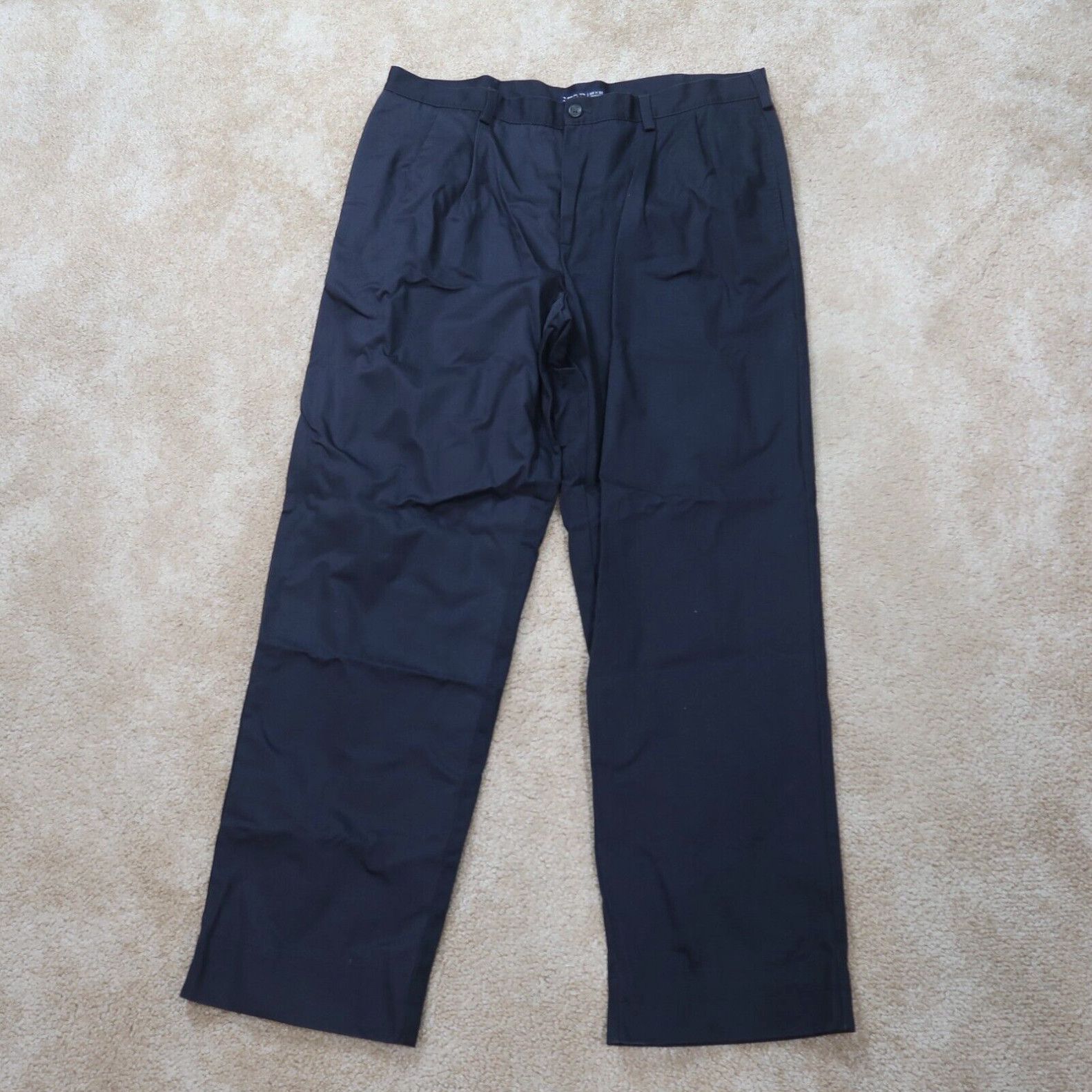 New IZOD Men's Straight American Chino Flat Front Pant Wrinkle Free Khaki 38x32
