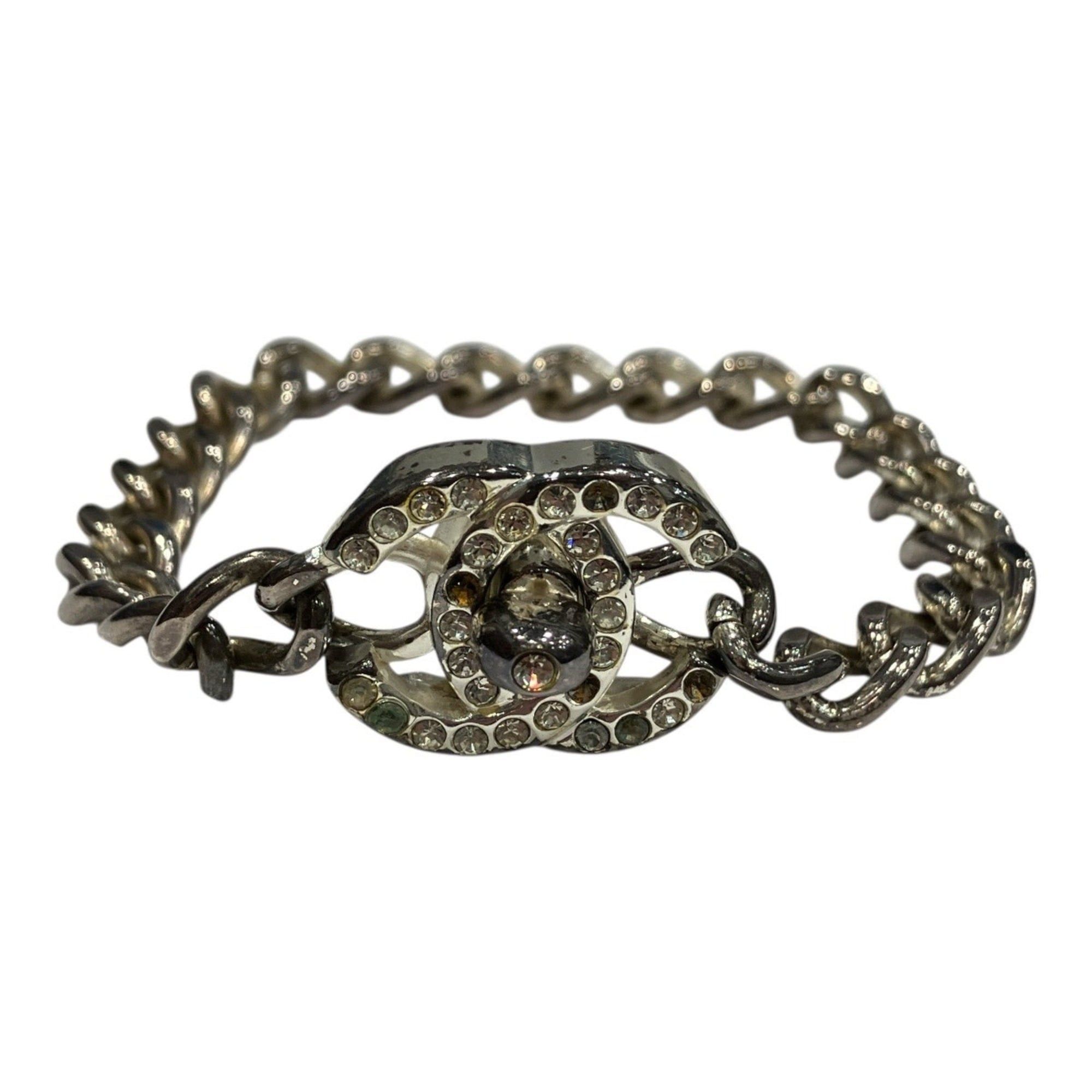 Chanel Coco Mark Turn Lock Bracelet in Brass