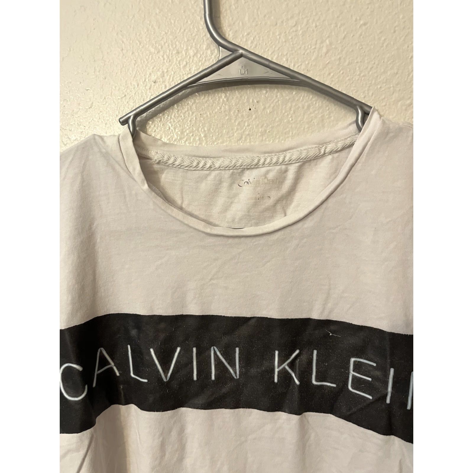 Calvin Klein Calvin Klein T-Shirt Size M White Short Sleeve Crew Neck Graphic Black Shirt Men Regular Logo Size US M / EU 48-50 / 2 - 2 Thumbnail