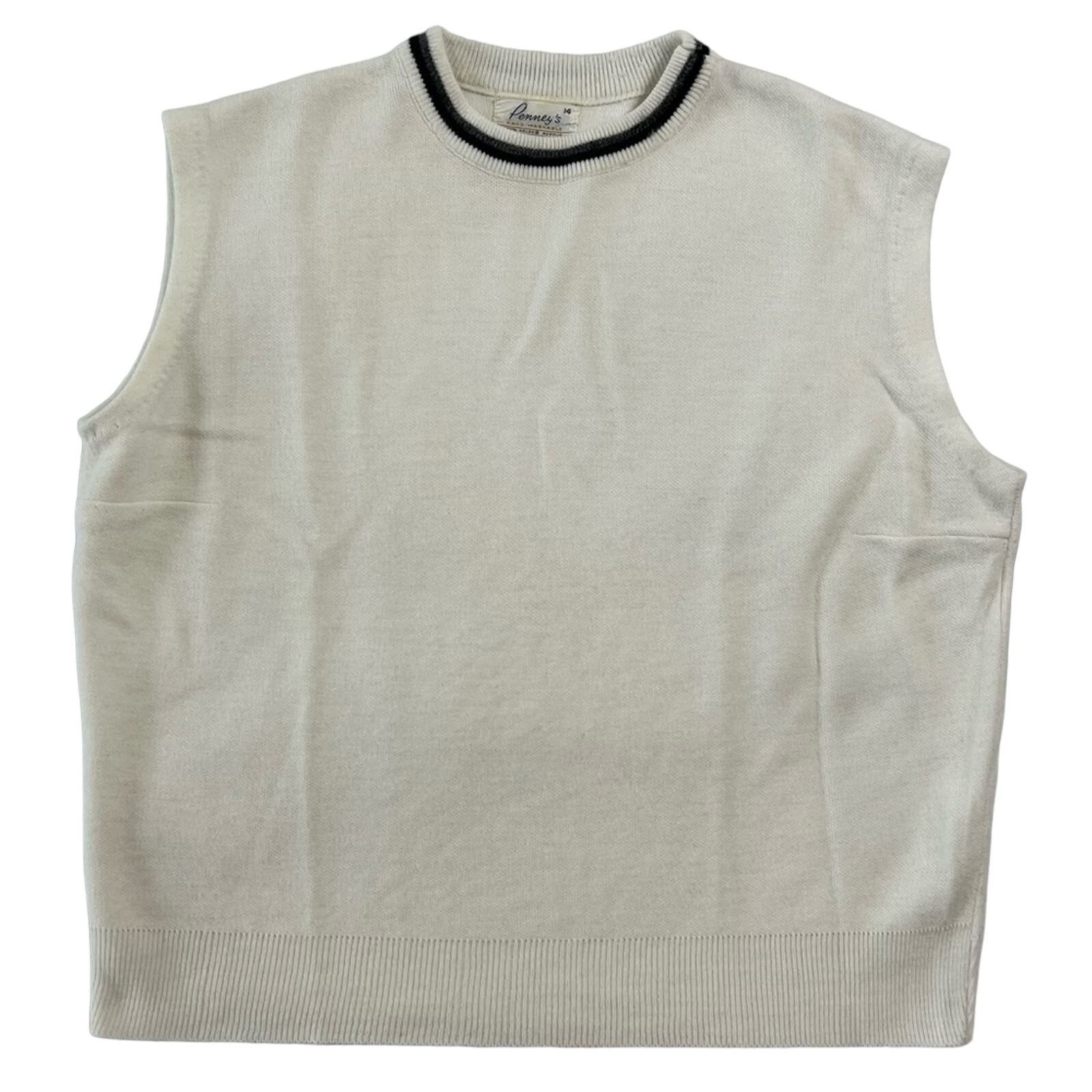Other Penny's Women's Sweater Vest Crew Neck Cream Sleeveless Size M / US 6-8 / IT 42-44 - 2 Thumbnail